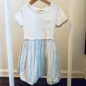 Gap kids Charming White and Blue Striped Kids Dress